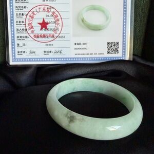 Grade A Natural Burma Jade Bangle (54mm Oval)